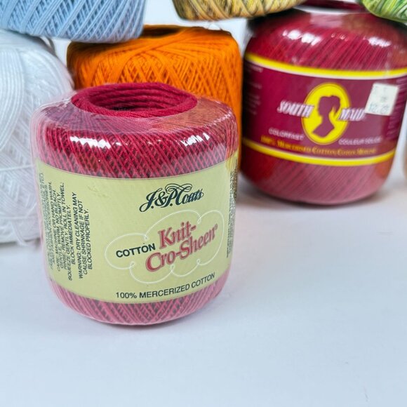 South Maid Mercerized Cotton Crochet Threads Lot of 8 Mixed Colors - Picture 6 of 9